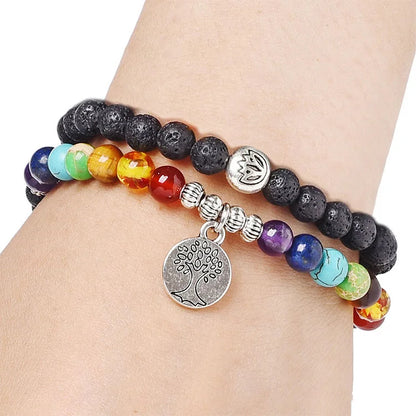 Chakra Tree Of Life Lotus Symbol Bracelet