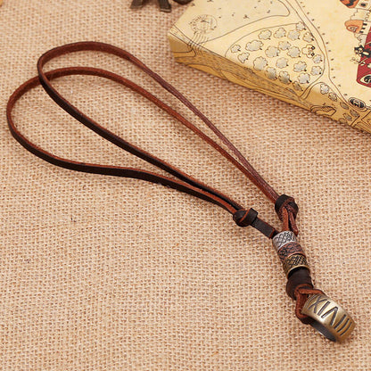 Retro Alloy Lighter Accessories Leather Necklace