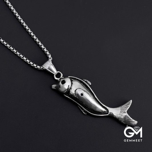 Frolicking Dolphin Titanium Steel Necklace