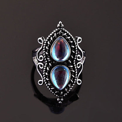 Water Drop Pear shaped Moonstone Ring