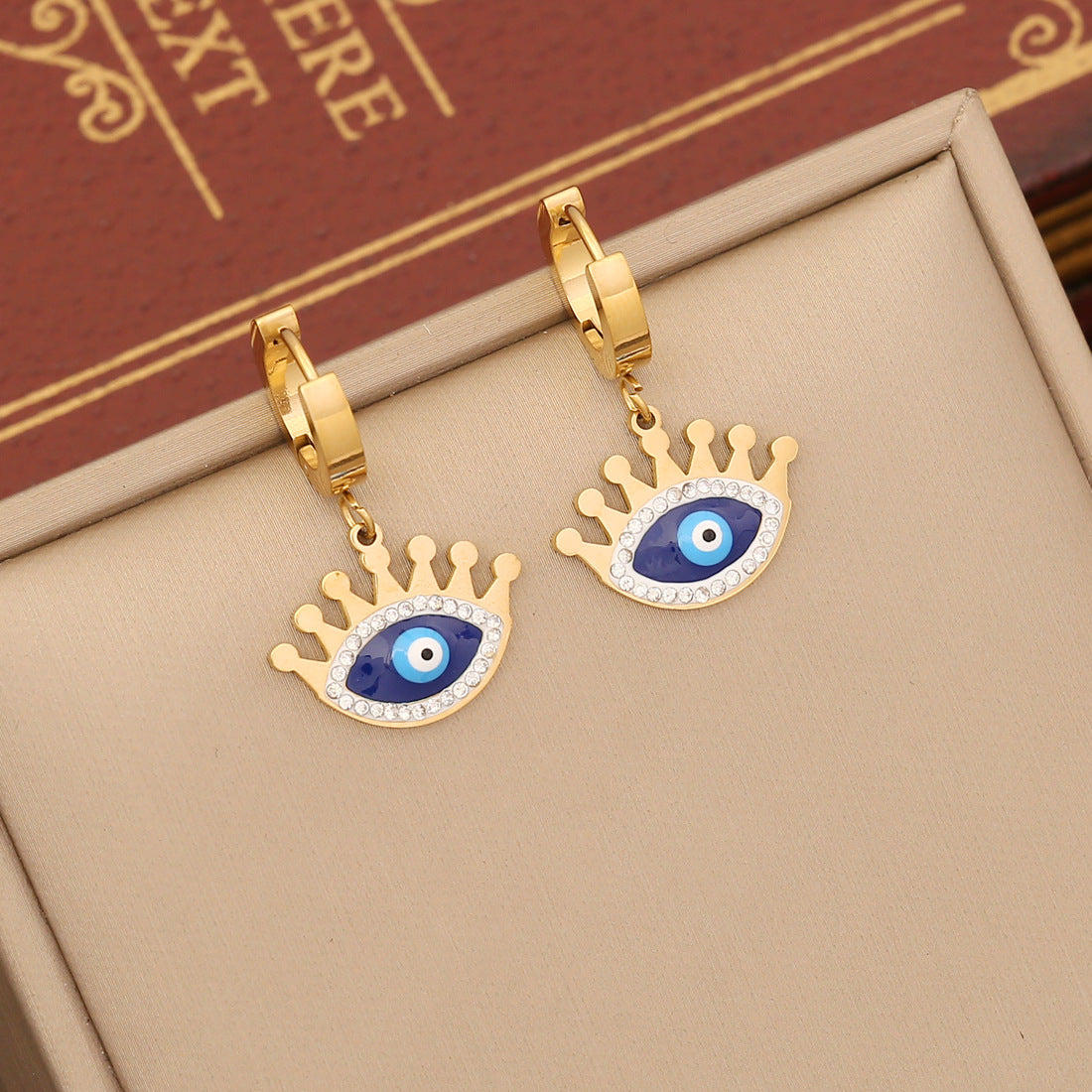 Gloden Evil Eye Bead Necklace Bracelet Earrings