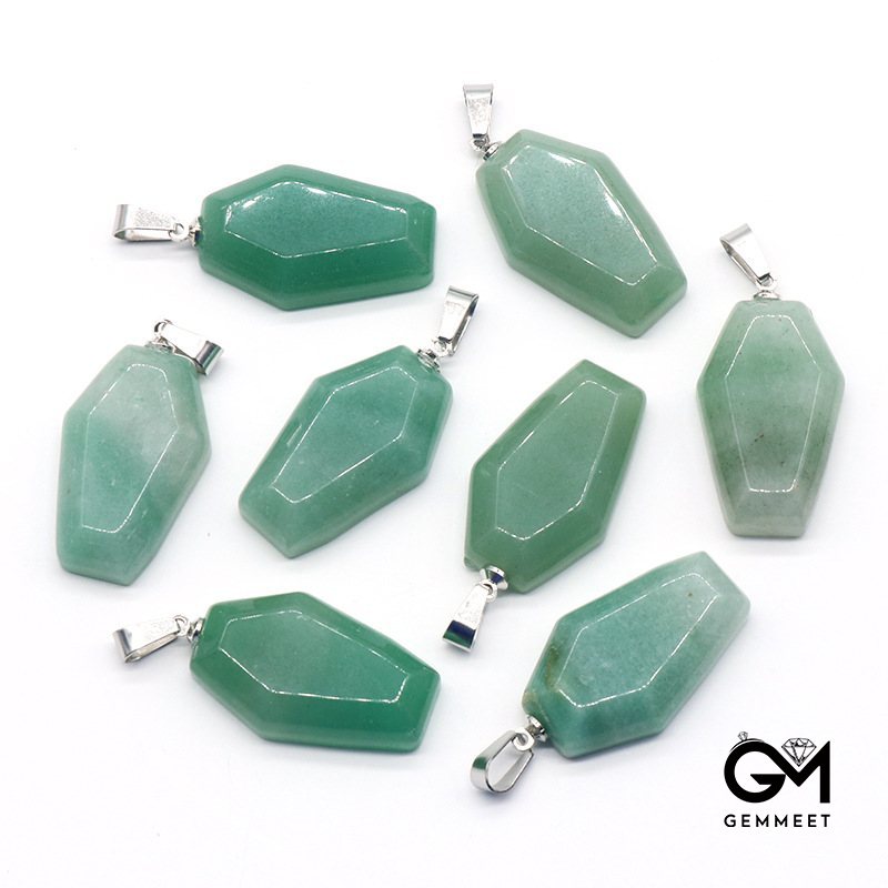 Green Aventurine Mini Coffin Board Fun Pendant