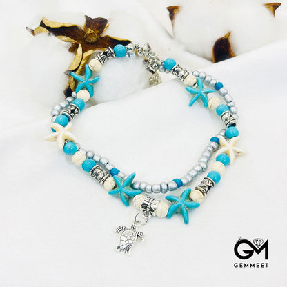 Turquoise Turtle Symbol Sea Turtle Bracelet Anklet