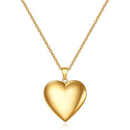 Golden Heart Shape Openable Pendant Necklace