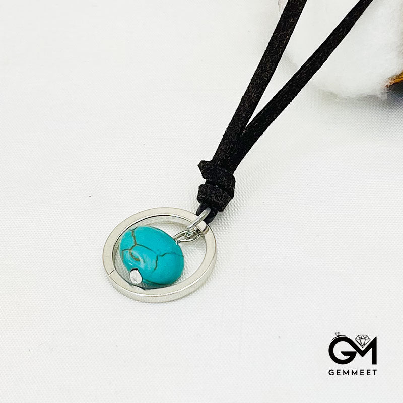 Retro Turquoise Leather Necklace