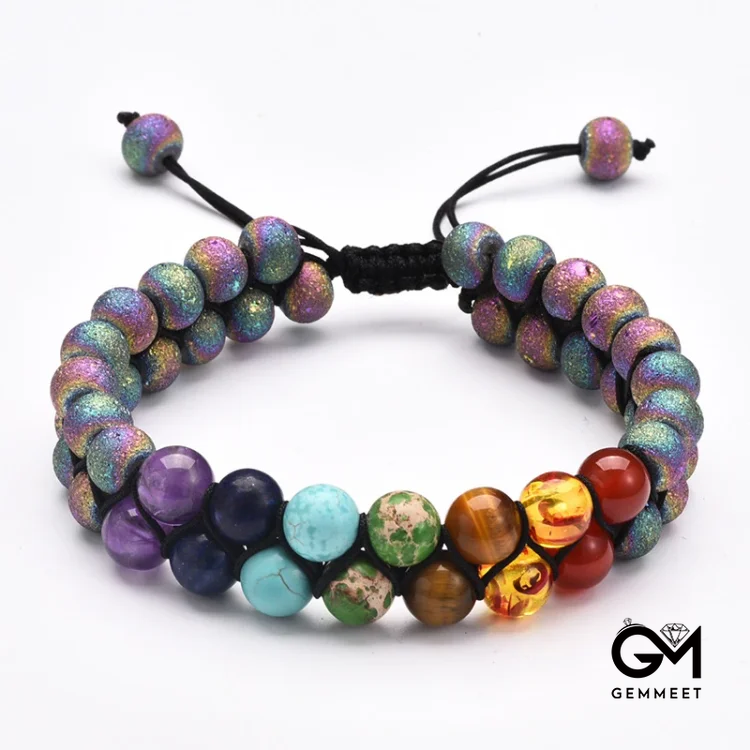 Chakra Double Braided Bead Bracelet