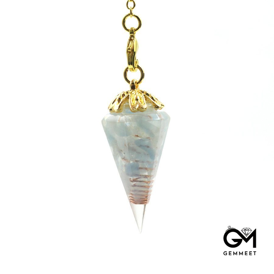 Crystal Stone Resin Conical Pendulum Pendants