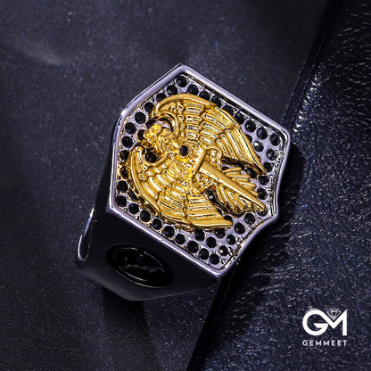 Retro Personality Golden Eagle Sword Ring