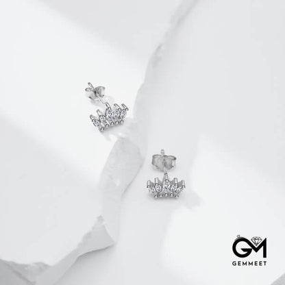 S925 Silver Horseeye Zircon Crown Earrings