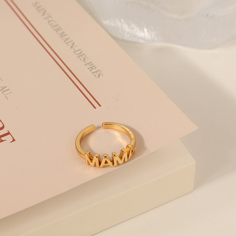 MAMA Word Shape Adjustable Ring