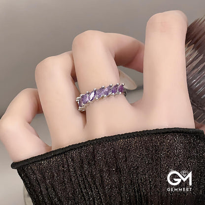 Luxury Purple Zircon Open Ring