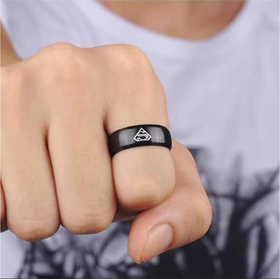 Superman Logo Titanium Steel Ring