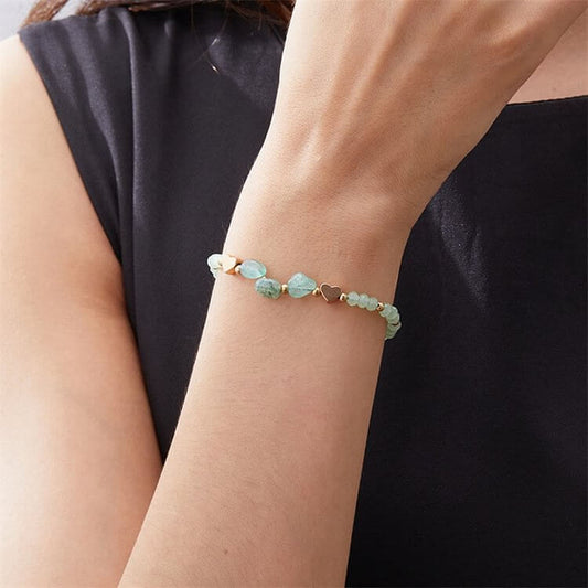 Irregular Natural Gravel Love Beaded Braided Bracelet