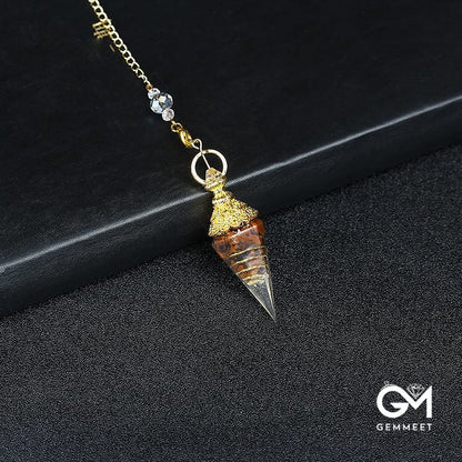 Crystal Resin Hexagonal Pyramid Pendulum