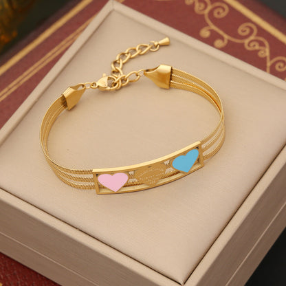 Bohemia Evil Eye Life of Tree & Heart Shape Golden Bracelet