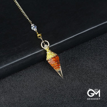 Crystal Resin Hexagonal Pyramid Pendulum