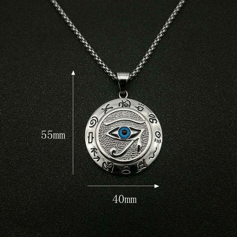 Ancient Egyptian Eye of Horus Titanium Steel Stainless Steel Pendant Eagle Head God Eye Necklace