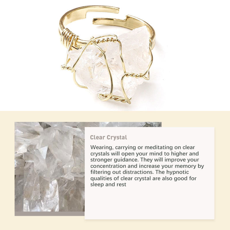 Natural Crystal Irregular Ring