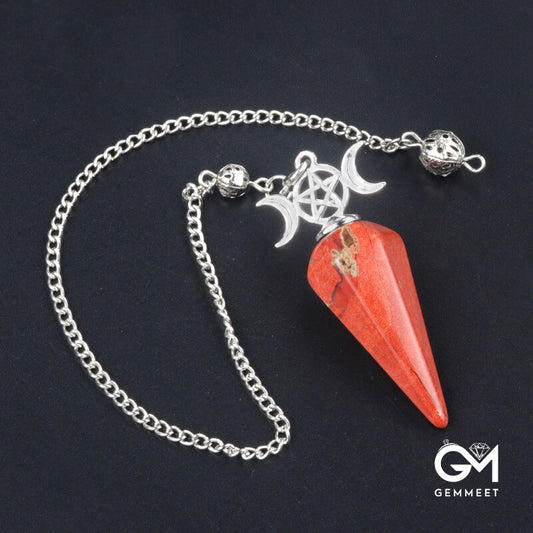 Red Jasper Three Phase Moon Healing Pendulum