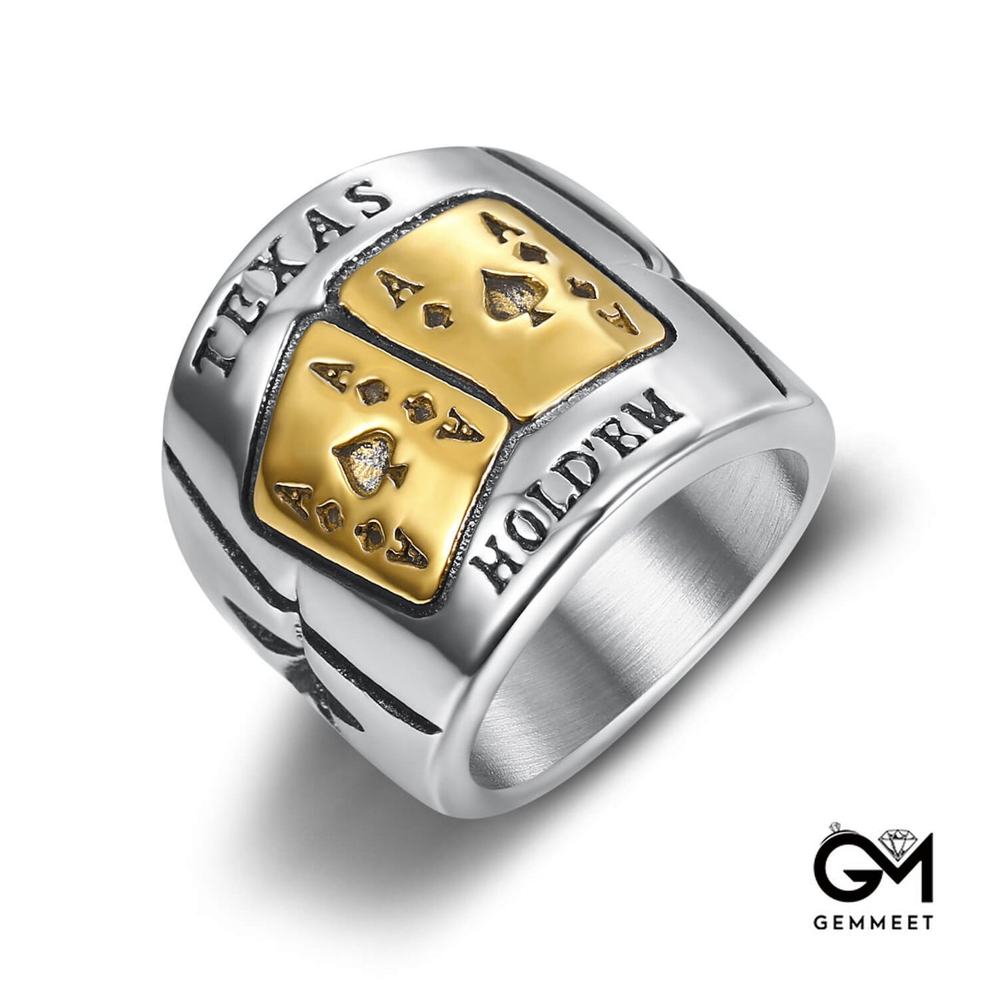 Poker Ace of Spades Stainless Steel Men's Ring