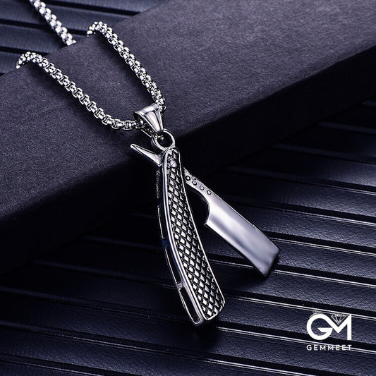 Men's Barber Razor Necklace