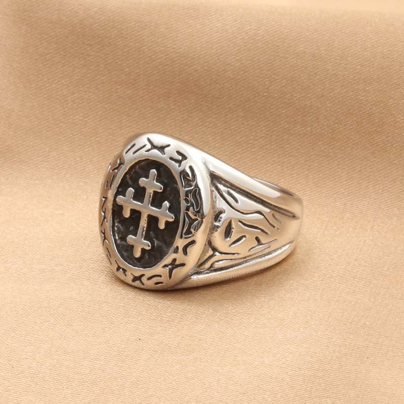 Mars Cross Retro Trendy Men's Ring