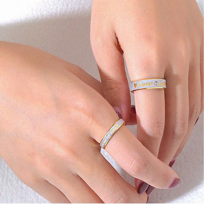 Stainless Steel Matching Wedding Forever Love Rings Set