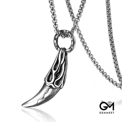 Titanium Steel Horn Necklace for Men