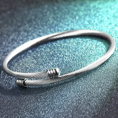 Simple Personality Titanium Steel Couple Bracelet