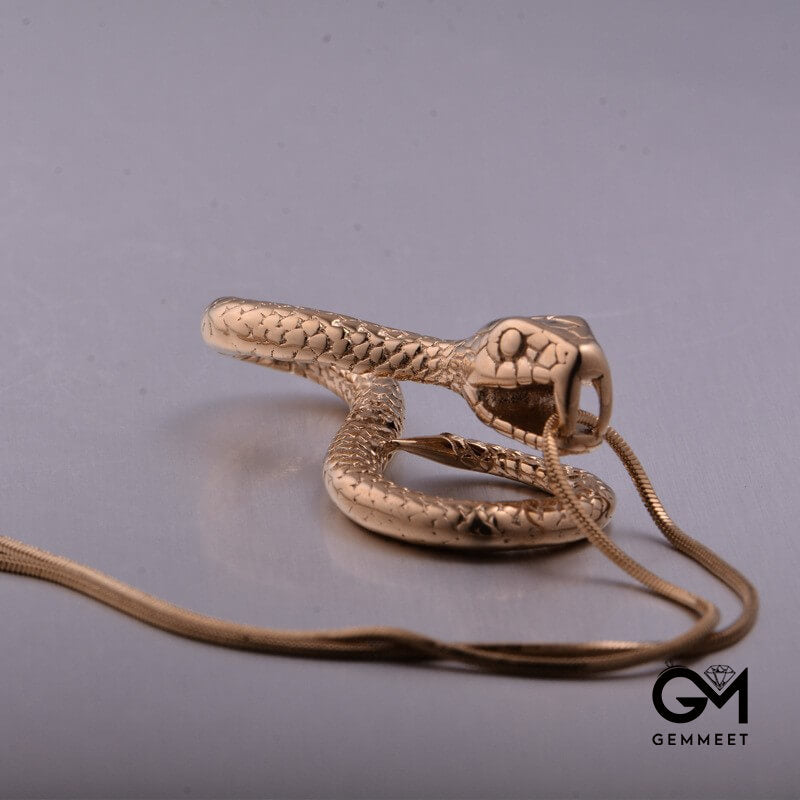 Gold-plated Stainless Steel Cobra Necklace