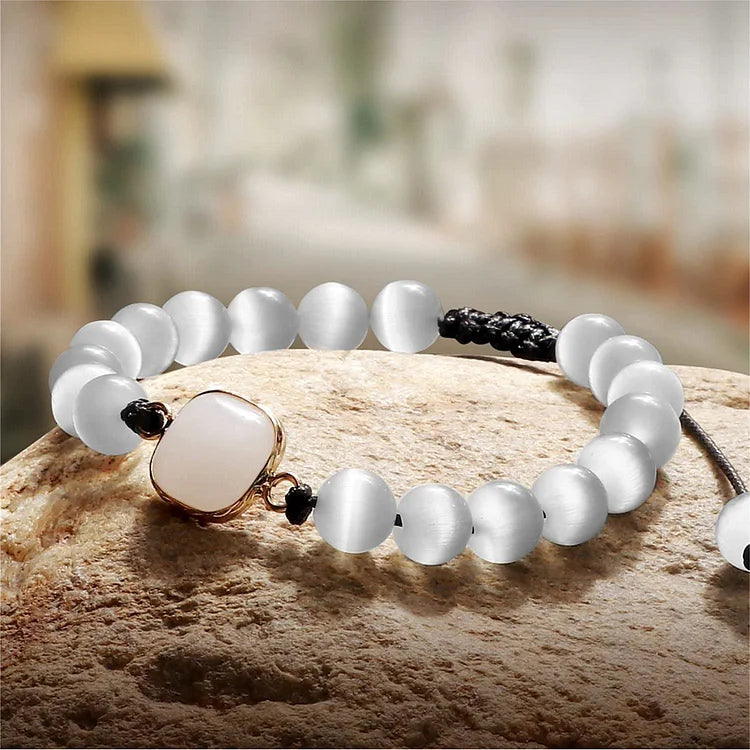 Cat's Eye Stone Beaded Opalite Bracelet