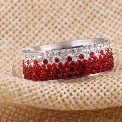 Gradual Change Color Zircon Titanium Steel Ring