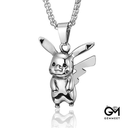 Titanium Steel Pikachu Cartoon Necklace