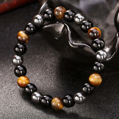 Tiger Eyr With Hematite Creativity Bracelet