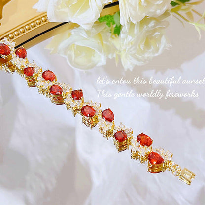 The Sun Never Sets Fanta Diamond Bracelet Micro-studded Diamond Adjustable Red Diamond Bracelet for Women