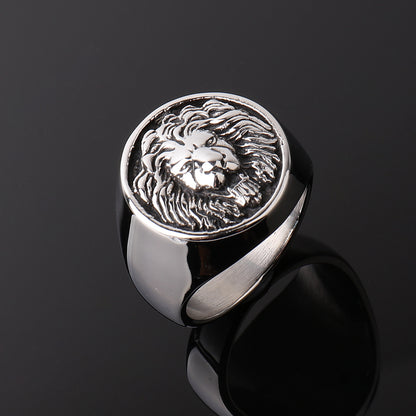 Men's Vintage Lion Head Stainless Steel Ring