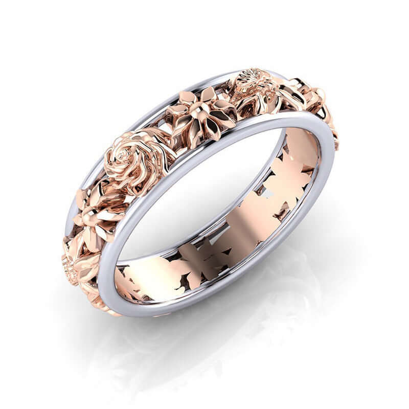 Rosegold Rose Flower Retro Ring