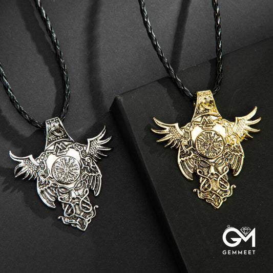 Viking Alloy Odin Legend Pendant Necklace