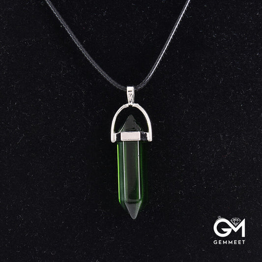 Simple Synthetic Crystal Hexagon Rhomboid Pendant