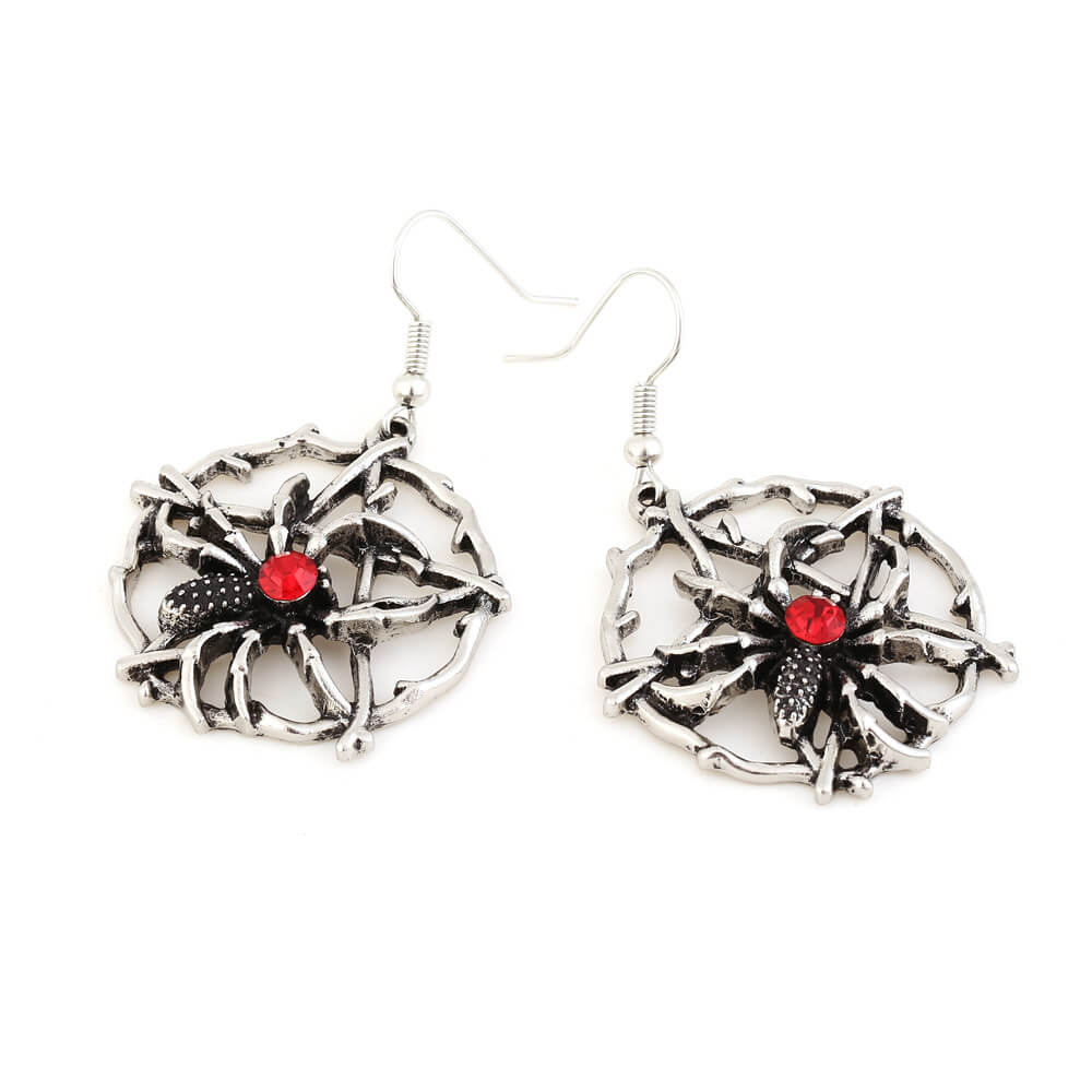 Halloween Animal Earrings Vintage Alloy Zirconia Spider Earrings