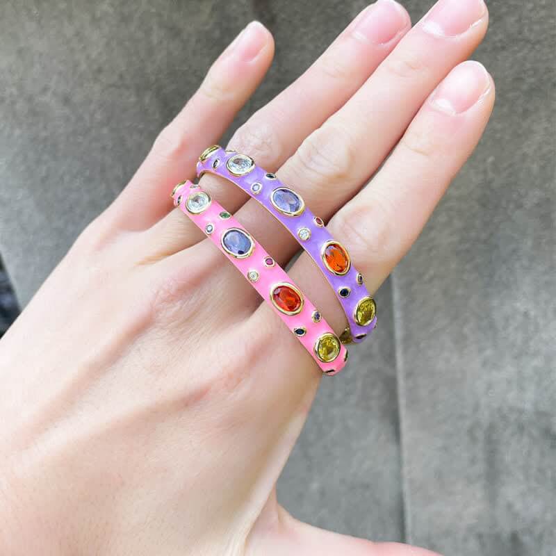 Cute Candies Color Stones Cuff Bangcle