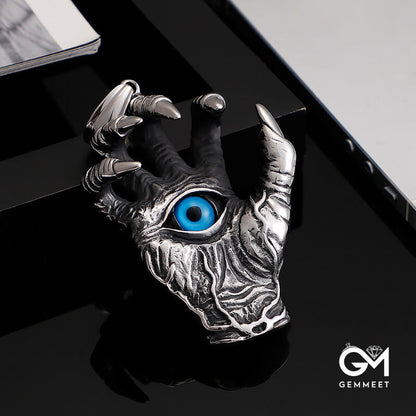 Devil's Hand Dragon Claw Blue Eye Necklace