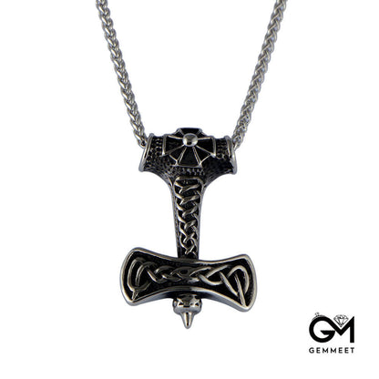 Vintage Viking Axe Titanium Steel Necklace