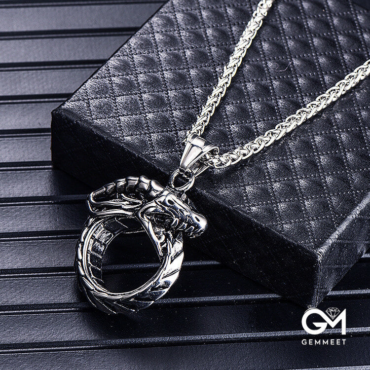 Ouroboros Titanium Steel Pendant Necklace