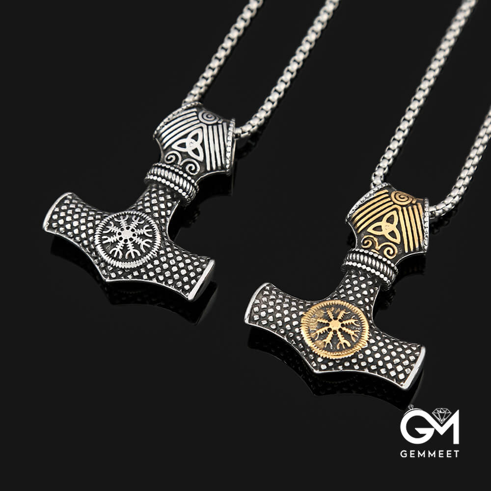 Viking Thor's Hammer Rune Titanium Steel Necklace