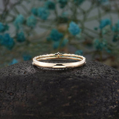 Delicate Milgrain Stacking Wedding Ring