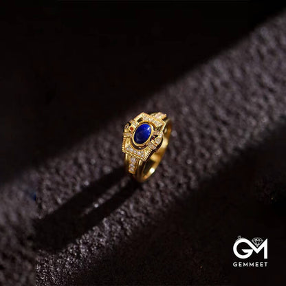 Vintage Lapis Lazuli Adjustable Ring