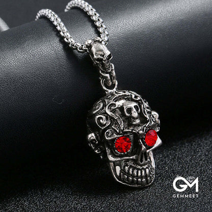 Domineering Simple Alloy Wolf Head Men's Skull Necklace