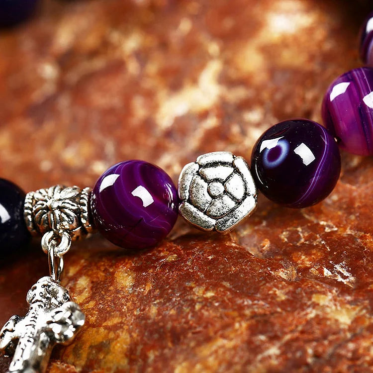 Natural Crystal Cross Symbol Bracelet