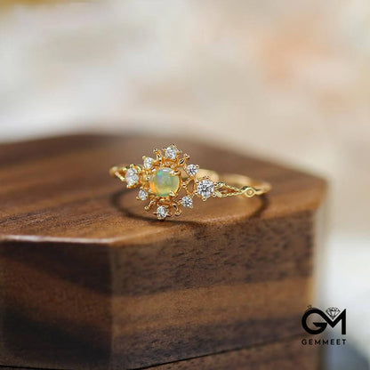 Opal Zircon Gold Plated Ring